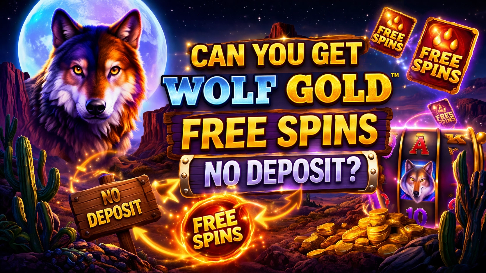 Can you get Wolf Gold free spins no deposit?