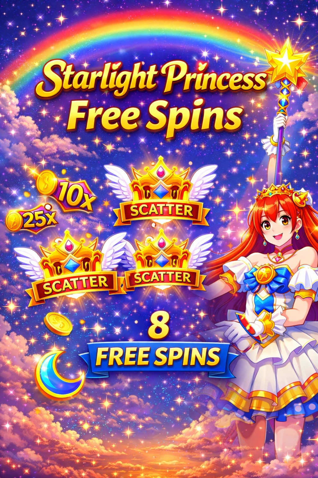 💫Starlight princess Free spins: the feature that built the legend